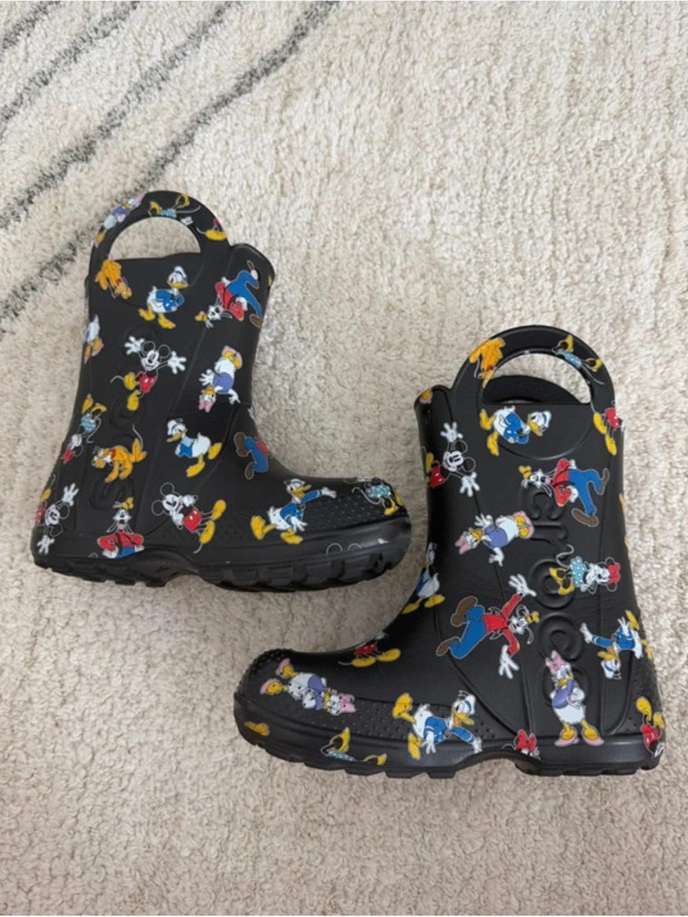 Kids Black Character Rain Boots with Mickey & Friends